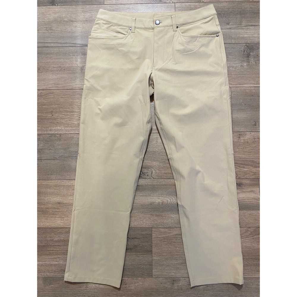 Lululemon ABC Mens 32X30 Tan Cotton Blend Dye Stretch 5 Pocket Pants LM5670S